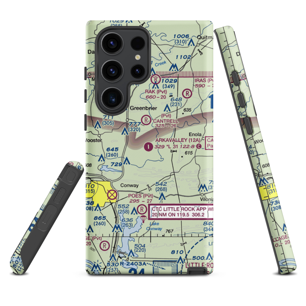 Arkavalley Airport (12A) VFR Sectional Samsung Phone Case Samsung Galaxy S23 Ultra model shown