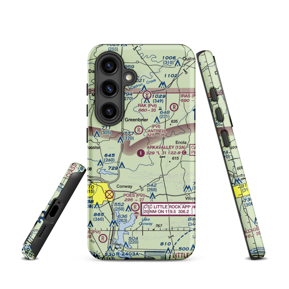 Arkavalley Airport (12A) VFR Sectional Samsung Phone Case Samsung Galaxy S24 model shown