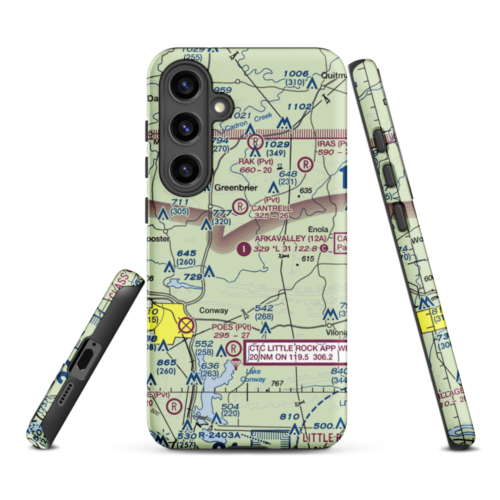 Arkavalley Airport (12A) VFR Sectional Samsung Phone Case Samsung Galaxy S24 Plus model shown