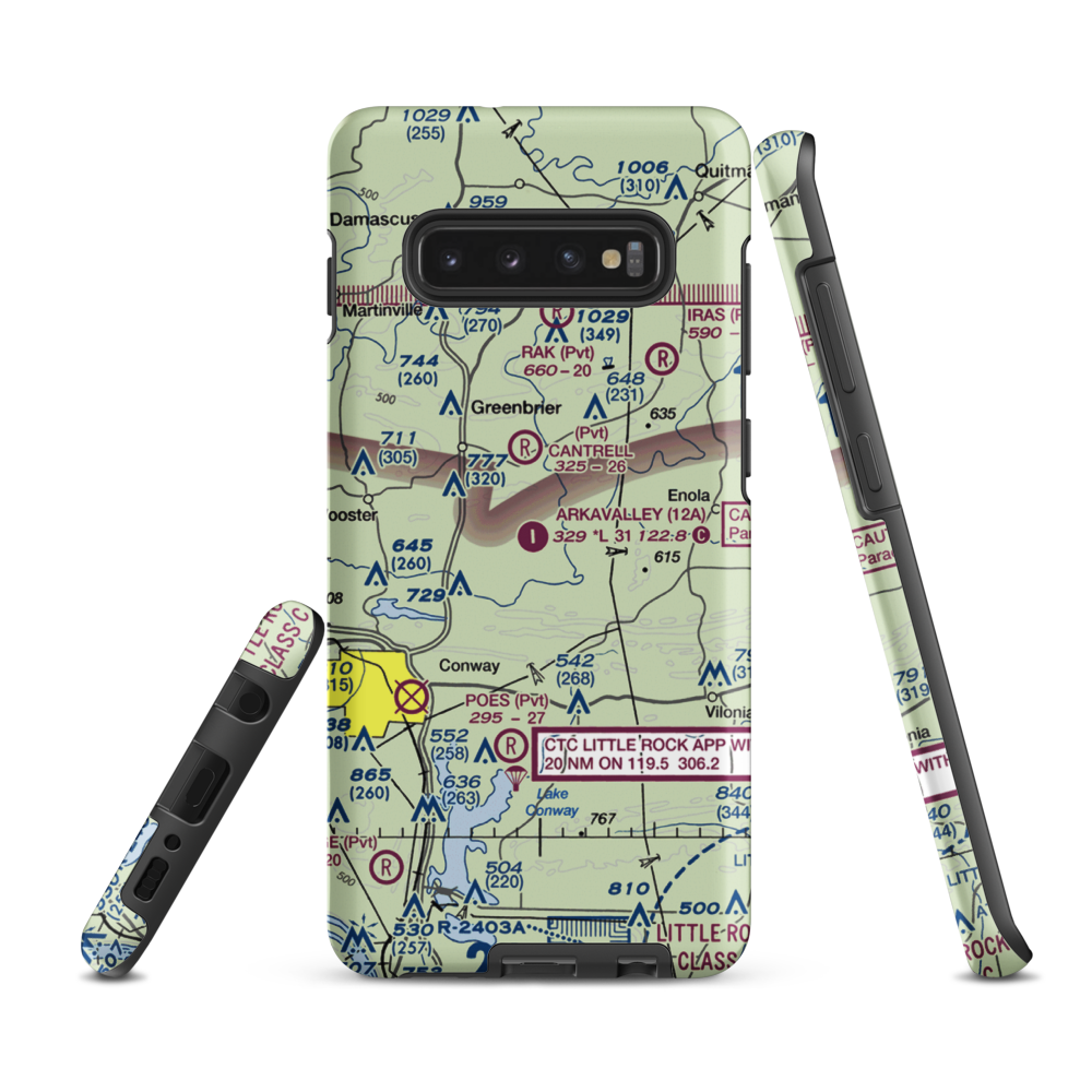 Arkavalley Airport (12A) VFR Sectional Samsung Phone Case Samsung Galaxy S10e model shown