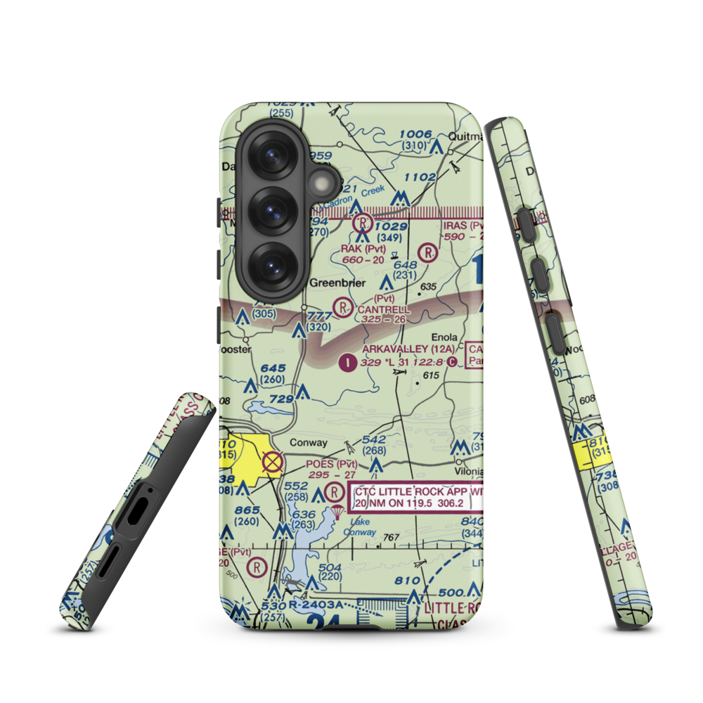 Arkavalley Airport (12A) VFR Sectional Samsung Phone Case Samsung Galaxy S25 model shown