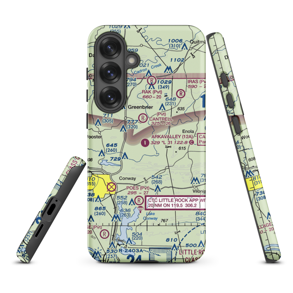 Arkavalley Airport (12A) VFR Sectional Samsung Phone Case Samsung Galaxy S25 Plus model shown