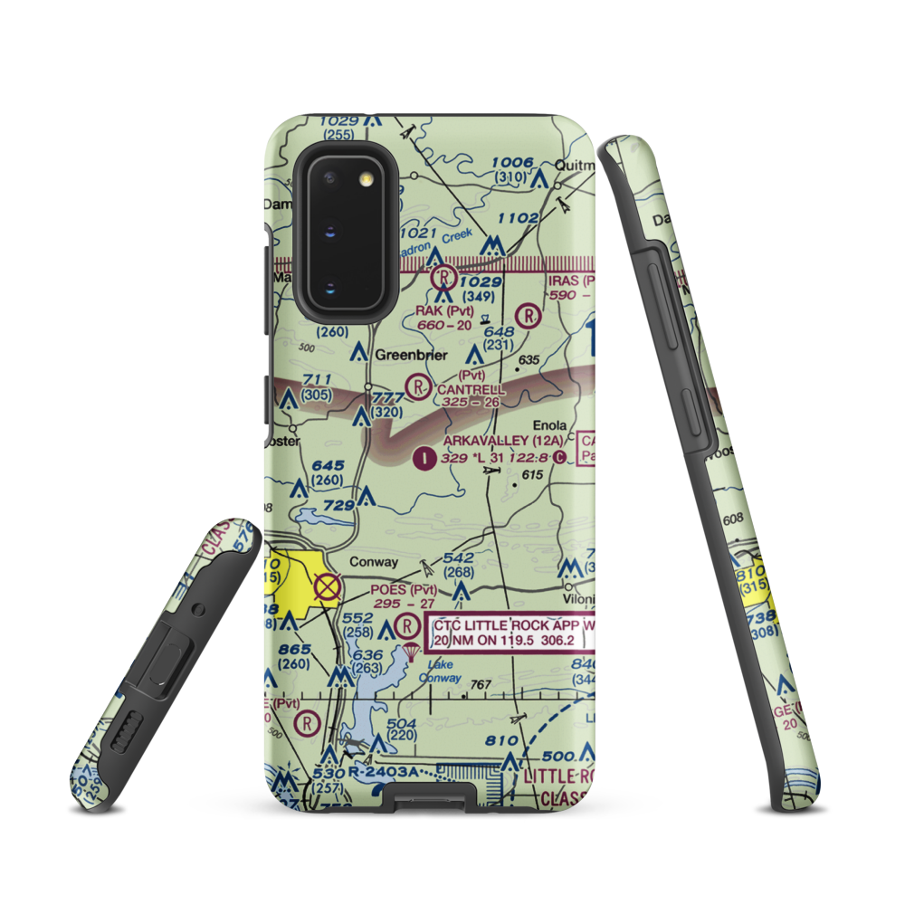 Arkavalley Airport (12A) VFR Sectional Samsung Phone Case Samsung Galaxy S20 model shown