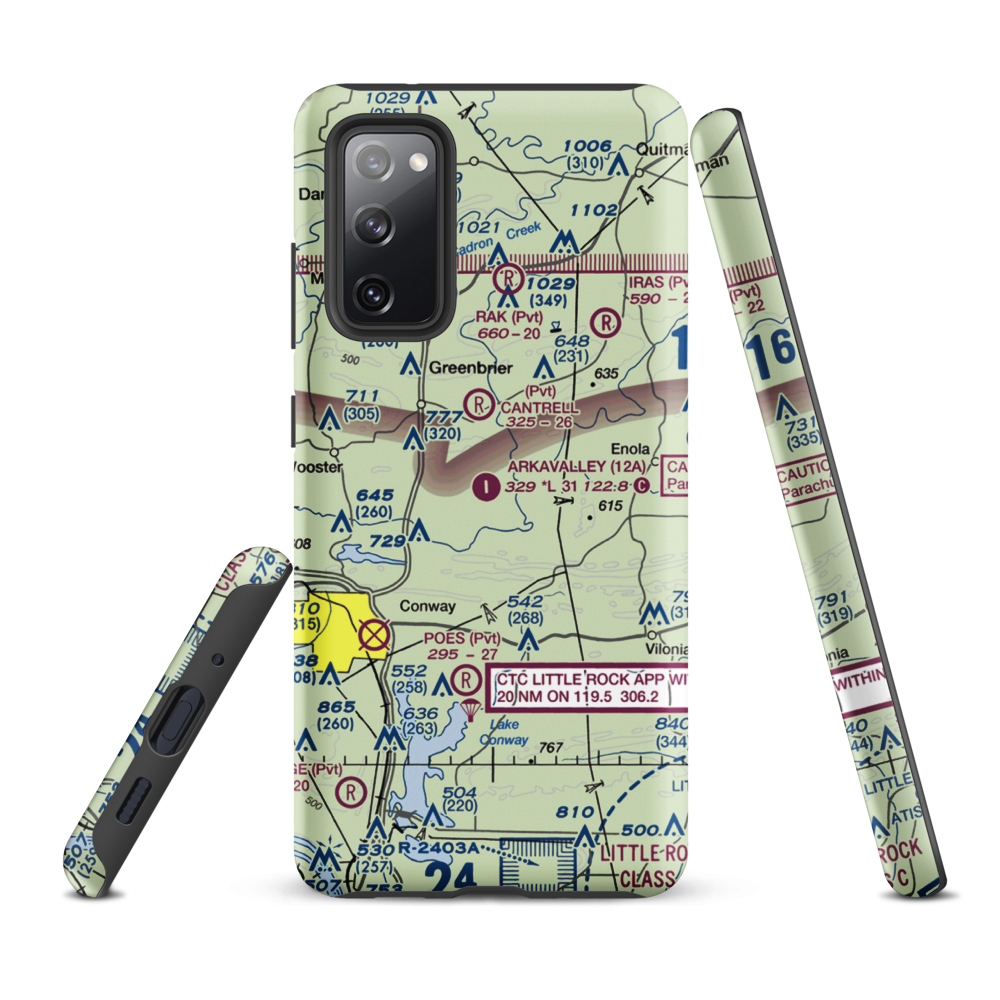 Arkavalley Airport (12A) VFR Sectional Samsung Phone Case Samsung Galaxy S20 FE model shown