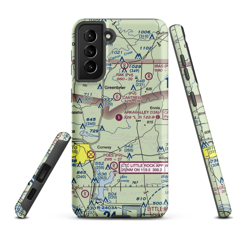 Arkavalley Airport (12A) VFR Sectional Samsung Phone Case Samsung Galaxy S21 Plus model shown