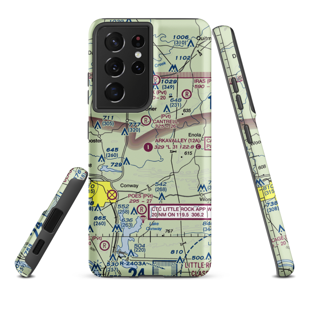 Arkavalley Airport (12A) VFR Sectional Samsung Phone Case Samsung Galaxy S21 Ultra model shown
