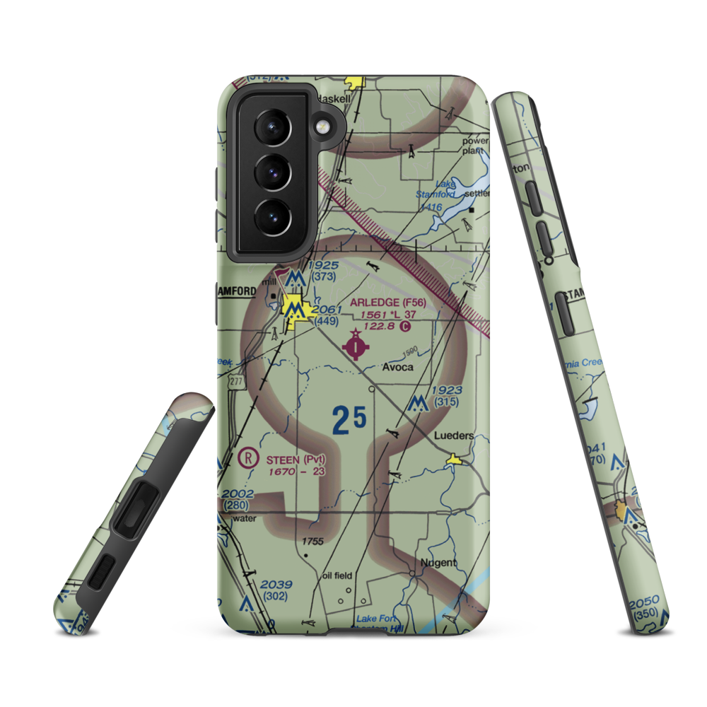 Arledge Field (F56) VFR Sectional Samsung Phone Case Samsung Galaxy S21 FE model shown