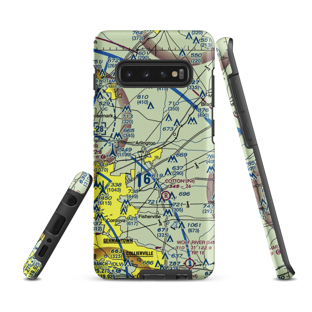 Arlington Municipal Airport (LHC) VFR Sectional Samsung Phone Case Samsung Galaxy S10 Plus model shown