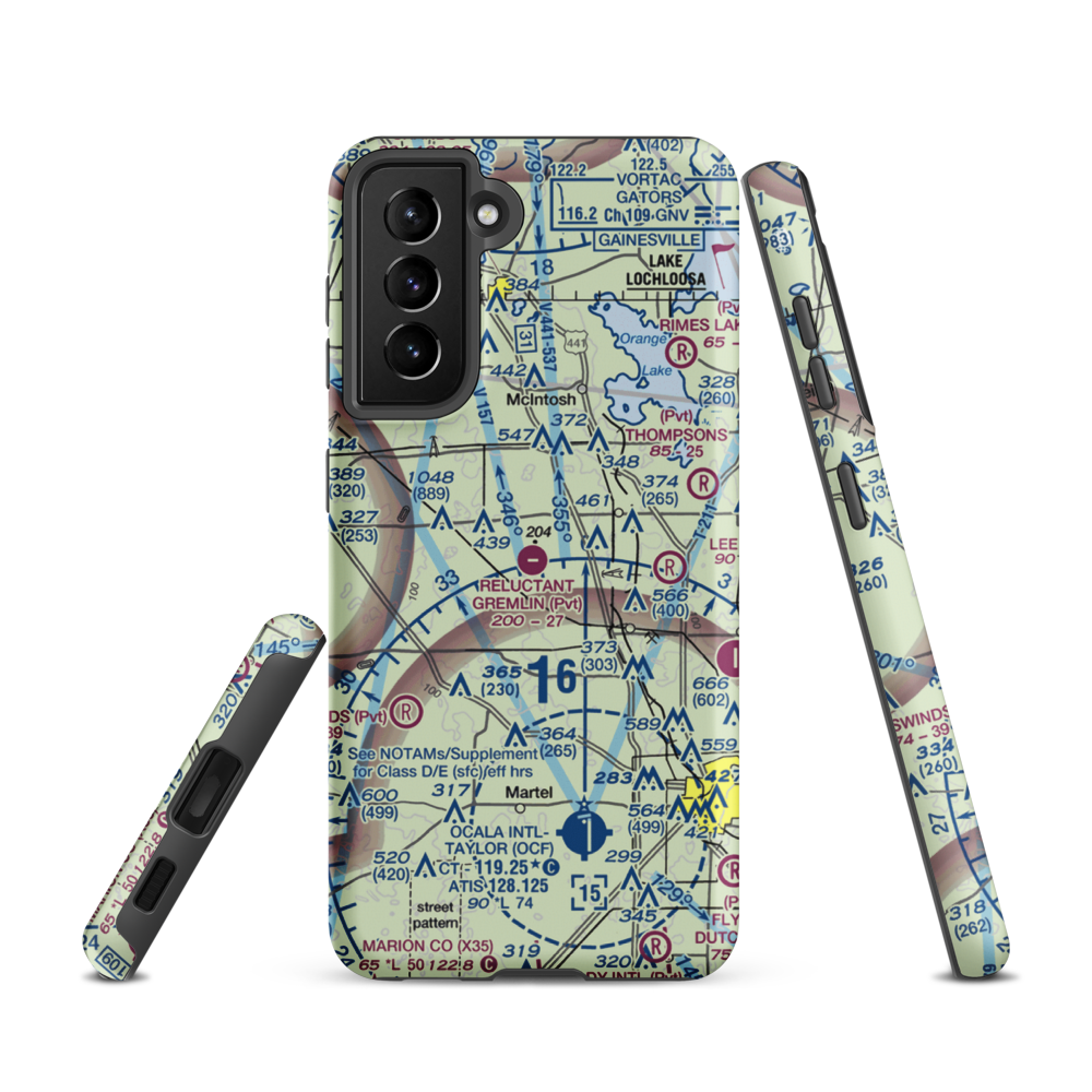 Arliss M Airport (FA09) VFR Sectional Samsung Phone Case Samsung Galaxy S21 model shown