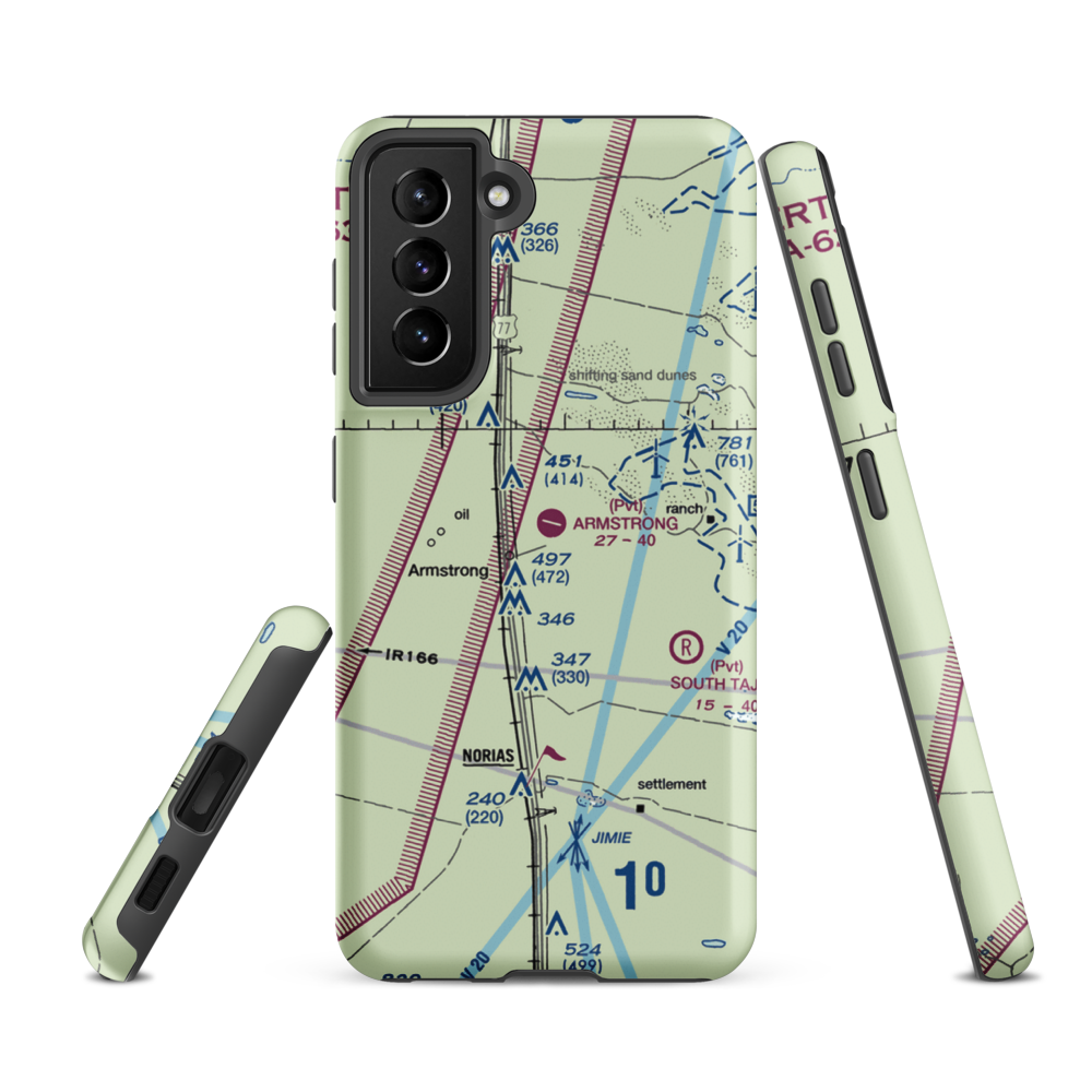 Armstrong Ranch Airport (47TX) VFR Sectional Samsung Phone Case Samsung Galaxy S21 FE model shown