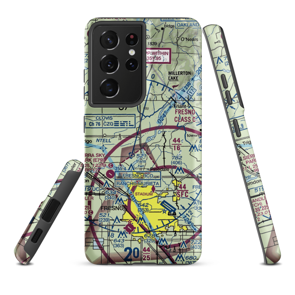 Arnold Ranch Airport (37CN) VFR Sectional Samsung Phone Case Samsung Galaxy S21 Plus model shown