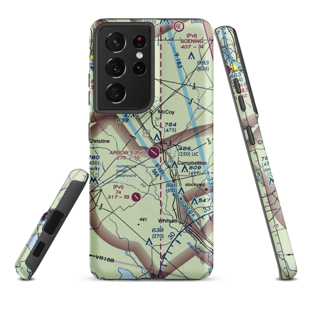 Arrow 'S' Ranch Airport (TE26) VFR Sectional Samsung Phone Case Samsung Galaxy S21 Ultra model shown