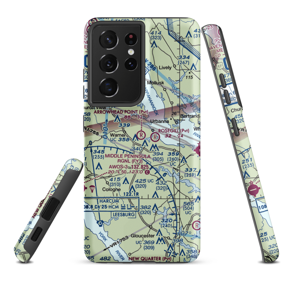 Arrowhead Point Airport (2VA6) VFR Sectional Samsung Phone Case Samsung Galaxy S21 Ultra model shown