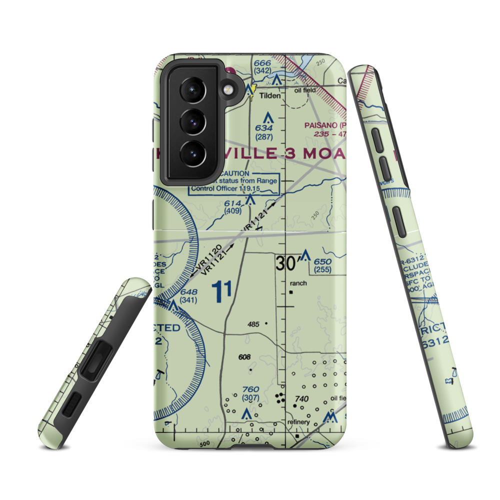 Arrowhead Ranch Airport (TE63) VFR Sectional Samsung Phone Case Samsung Galaxy S21 FE model shown