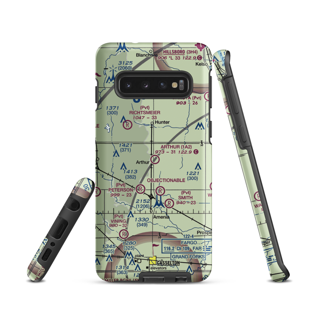 Arthur Airport (1A2) VFR Sectional Samsung Phone Case Samsung Galaxy S10 model shown