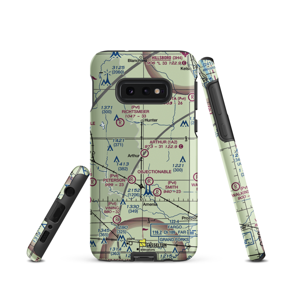 Arthur Airport (1A2) VFR Sectional Samsung Phone Case Samsung Galaxy S10 Plus model shown