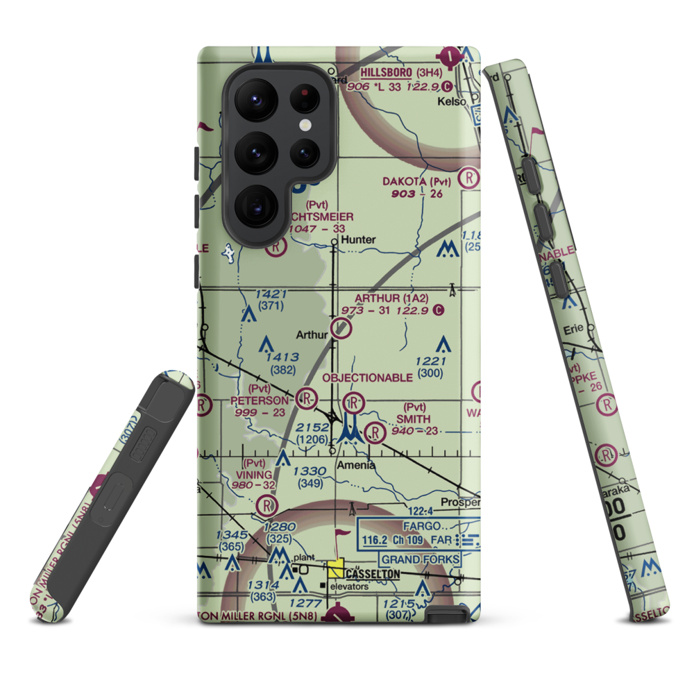 Arthur Airport (1A2) VFR Sectional Samsung Phone Case Samsung Galaxy S22 Ultra model shown
