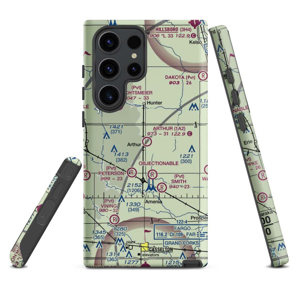 Arthur Airport (1A2) VFR Sectional Samsung Phone Case Samsung Galaxy S23 Ultra model shown