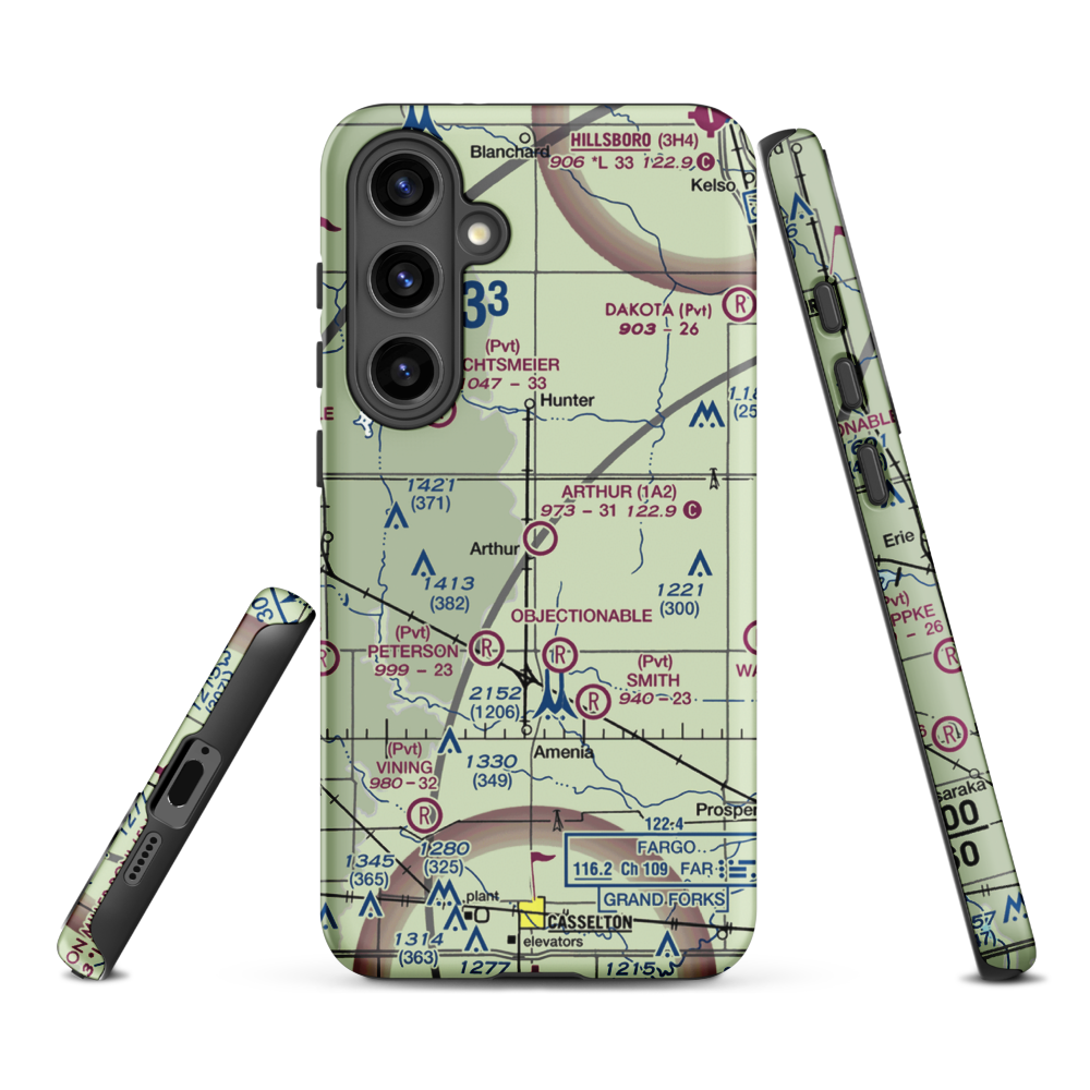 Arthur Airport (1A2) VFR Sectional Samsung Phone Case Samsung Galaxy S24 Plus model shown