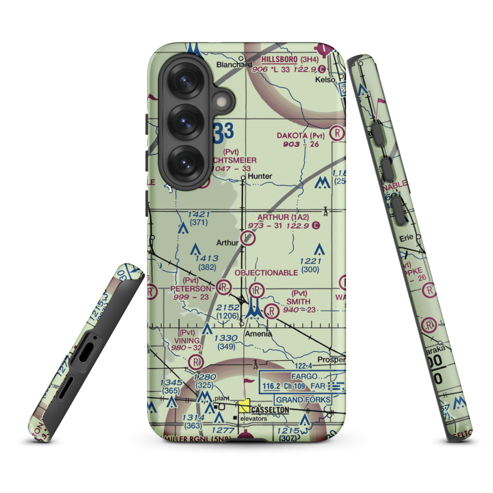 Arthur Airport (1A2) VFR Sectional Samsung Phone Case Samsung Galaxy S25 Plus model shown