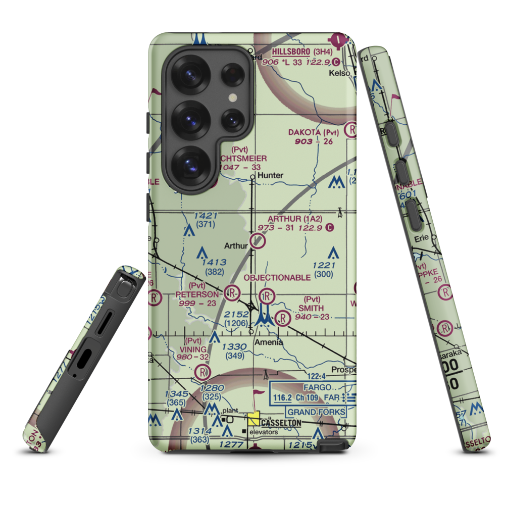 Arthur Airport (1A2) VFR Sectional Samsung Phone Case Samsung Galaxy S25 Ultra model shown