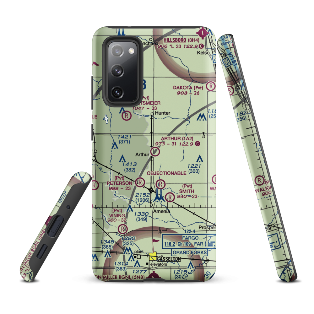 Arthur Airport (1A2) VFR Sectional Samsung Phone Case Samsung Galaxy S20 FE model shown