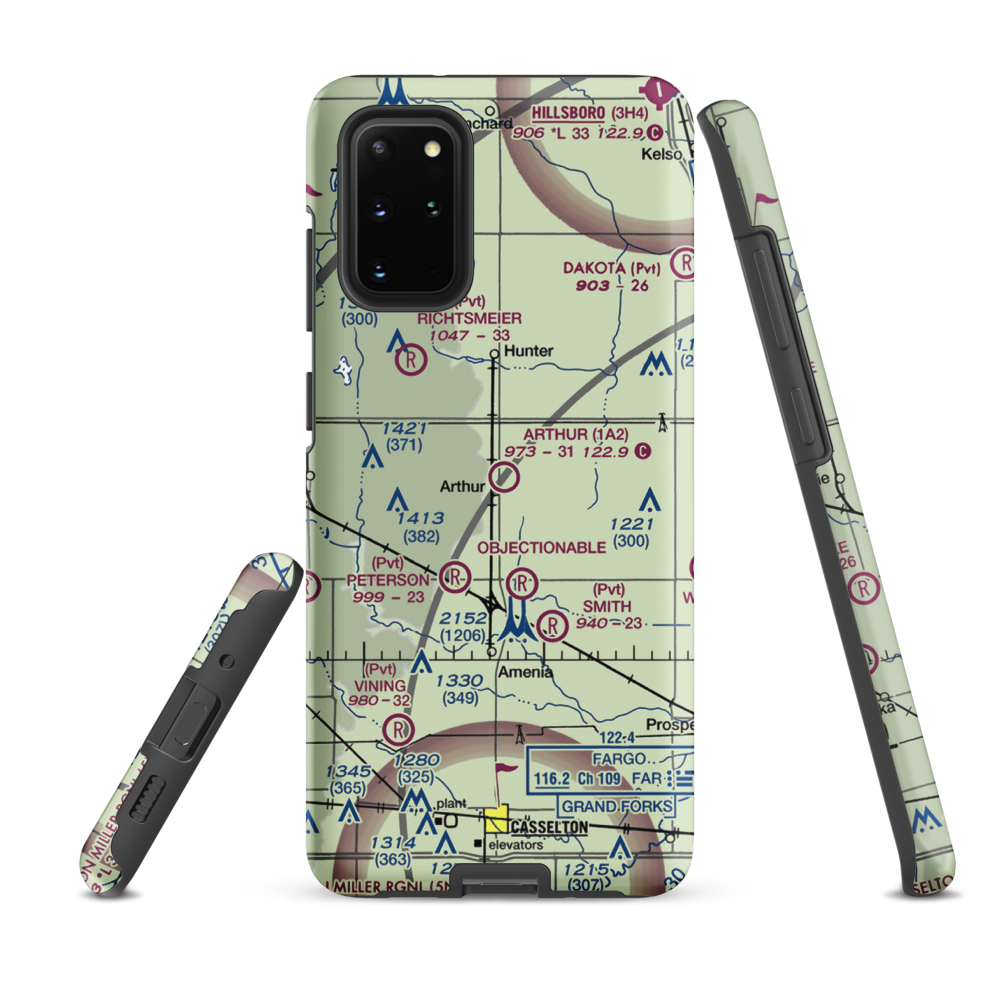 Arthur Airport (1A2) VFR Sectional Samsung Phone Case Samsung Galaxy S20 Plus model shown