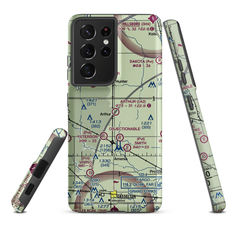 Arthur Airport (1A2) VFR Sectional Samsung Phone Case Samsung Galaxy S21 Ultra model shown