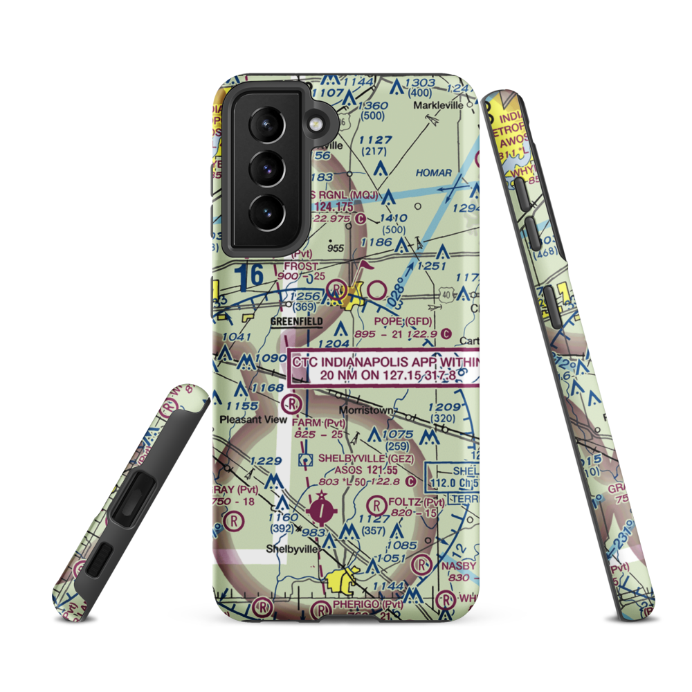 Arthur Airport (II37) VFR Sectional Samsung Phone Case Samsung Galaxy S21 FE model shown