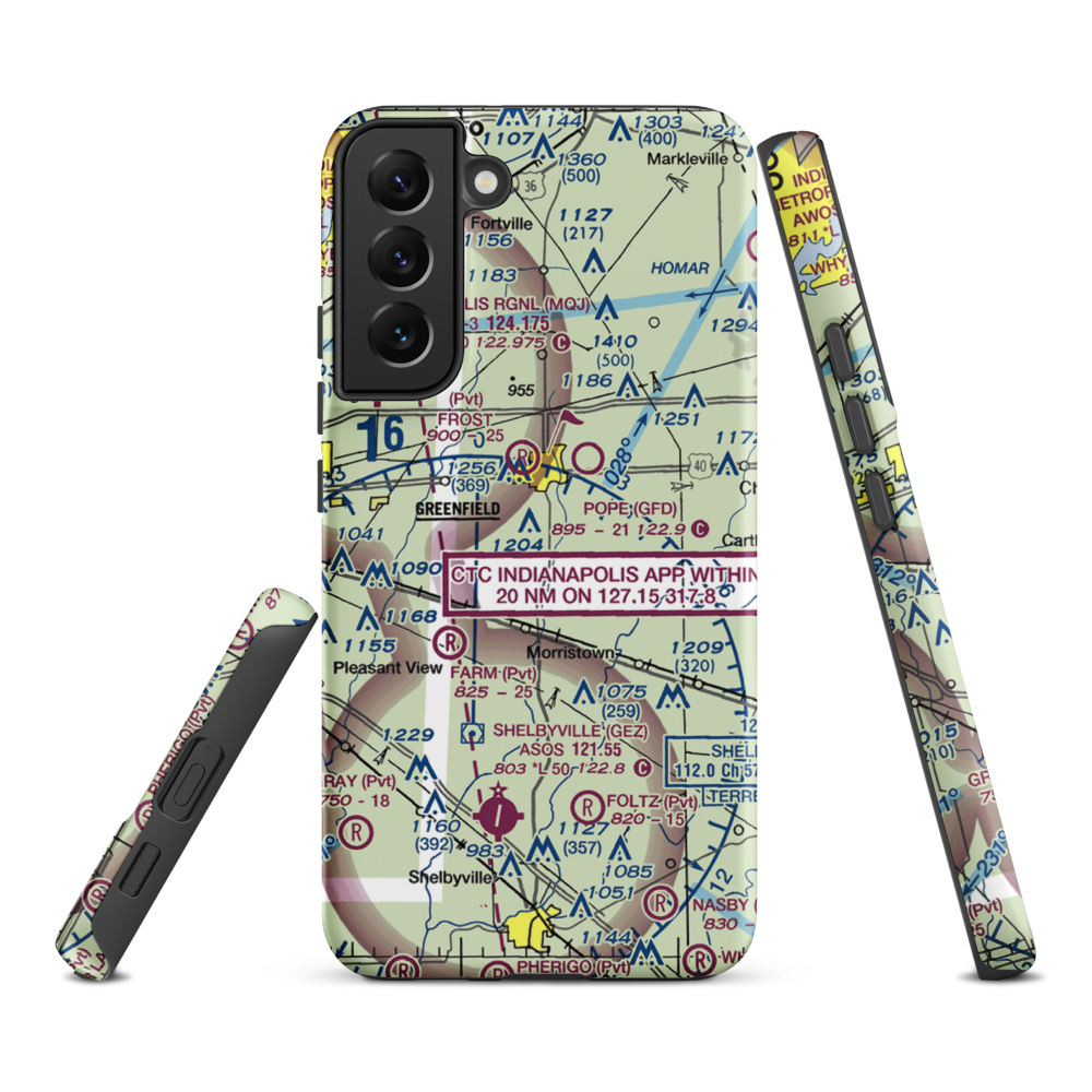 Arthur Airport (II37) VFR Sectional Samsung Phone Case Samsung Galaxy S22 Plus model shown