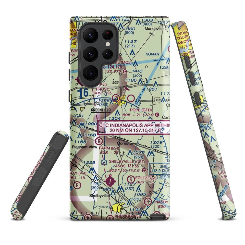 Arthur Airport (II37) VFR Sectional Samsung Phone Case Samsung Galaxy S22 Ultra model shown