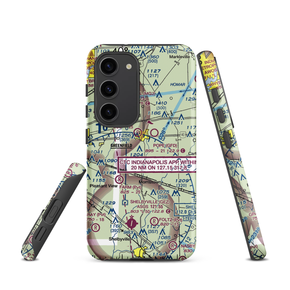Arthur Airport (II37) VFR Sectional Samsung Phone Case Samsung Galaxy S23 model shown