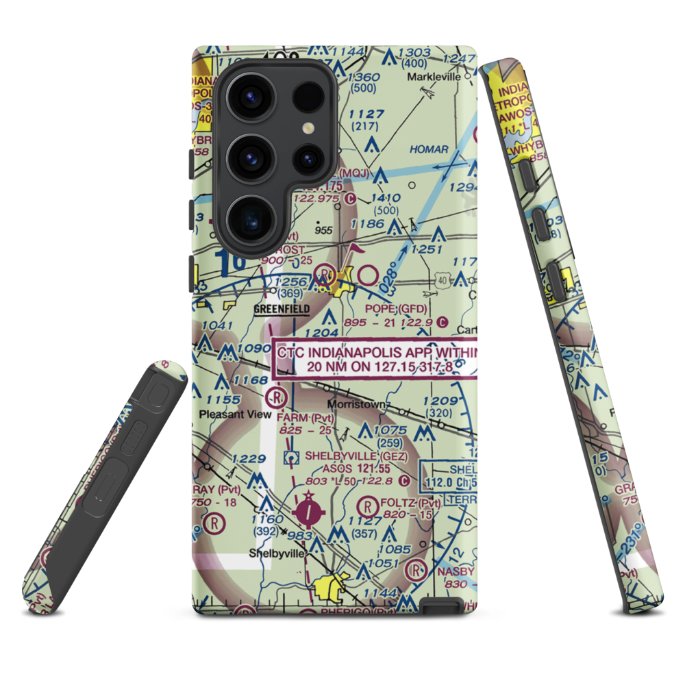 Arthur Airport (II37) VFR Sectional Samsung Phone Case Samsung Galaxy S23 Ultra model shown