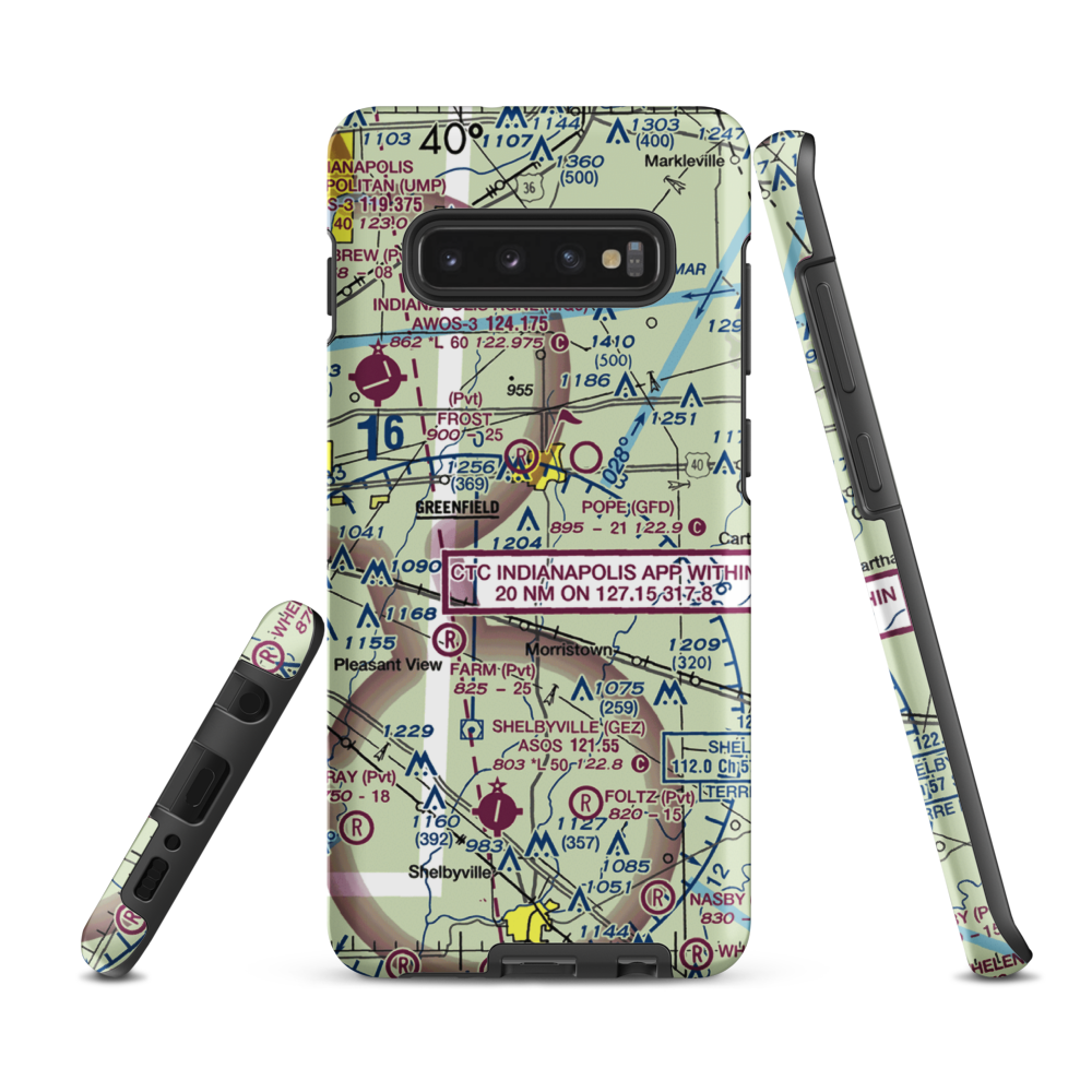 Arthur Airport (II37) VFR Sectional Samsung Phone Case Samsung Galaxy S10 Plus model shown