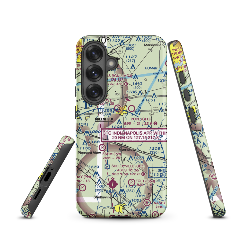 Arthur Airport (II37) VFR Sectional Samsung Phone Case Samsung Galaxy S25 model shown