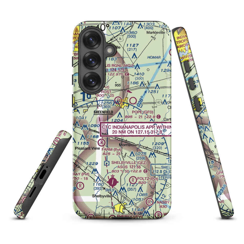 Arthur Airport (II37) VFR Sectional Samsung Phone Case Samsung Galaxy S25 Plus model shown