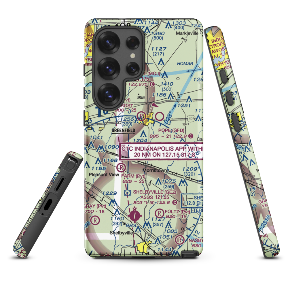 Arthur Airport (II37) VFR Sectional Samsung Phone Case Samsung Galaxy S25 Ultra model shown