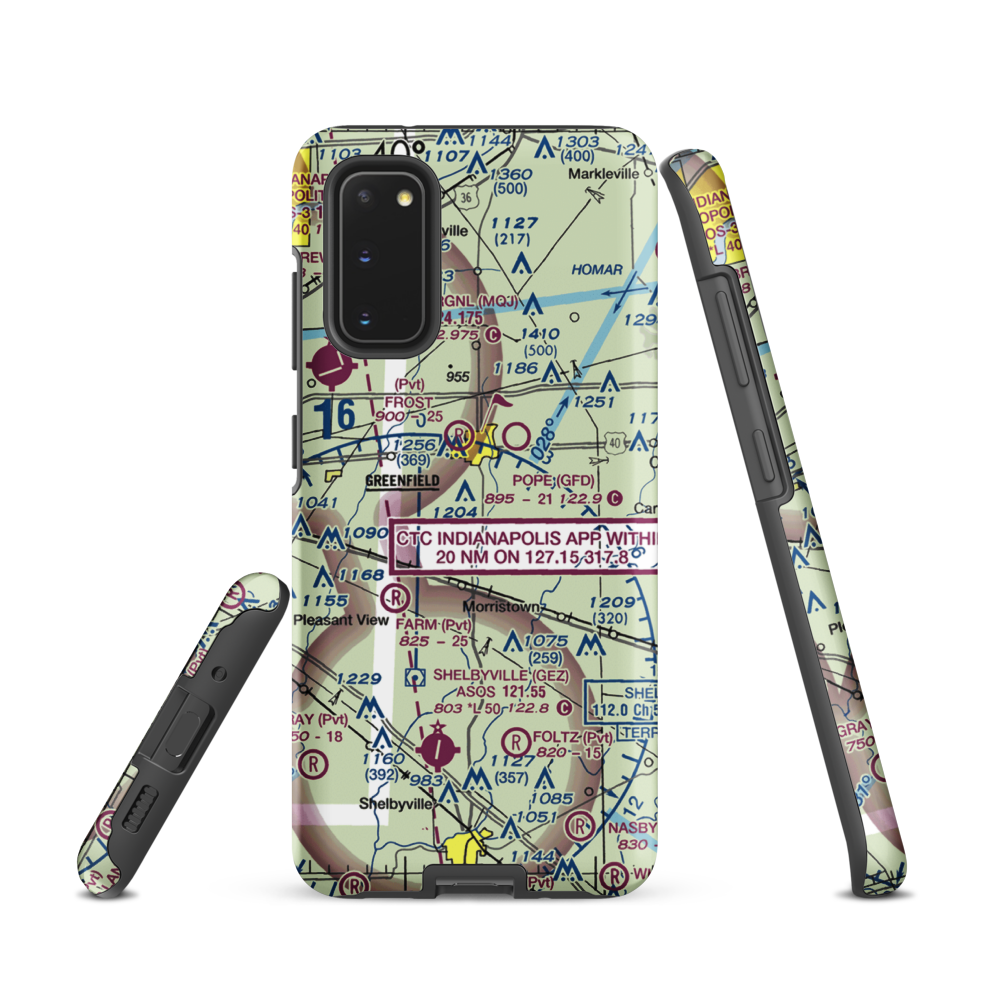 Arthur Airport (II37) VFR Sectional Samsung Phone Case Samsung Galaxy S20 model shown