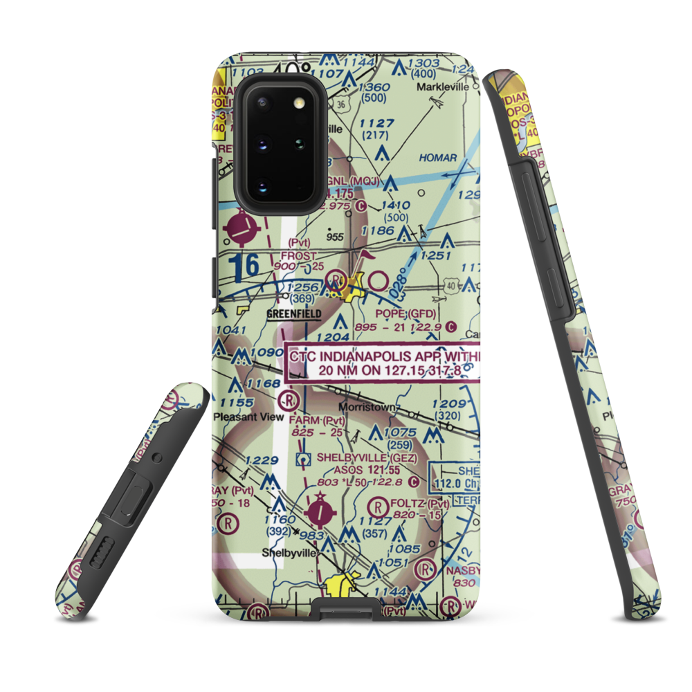 Arthur Airport (II37) VFR Sectional Samsung Phone Case Samsung Galaxy S20 Plus model shown