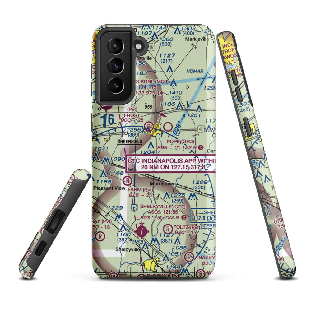 Arthur Airport (II37) VFR Sectional Samsung Phone Case Samsung Galaxy S21 Plus model shown