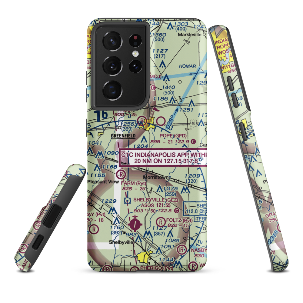 Arthur Airport (II37) VFR Sectional Samsung Phone Case Samsung Galaxy S21 Ultra model shown