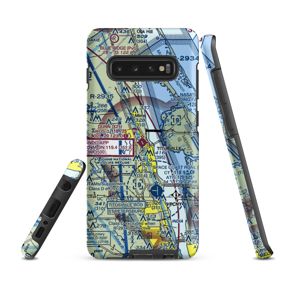 Arthur Dunn Air Park (X21) VFR Sectional Samsung Phone Case Samsung Galaxy S10 Plus model shown