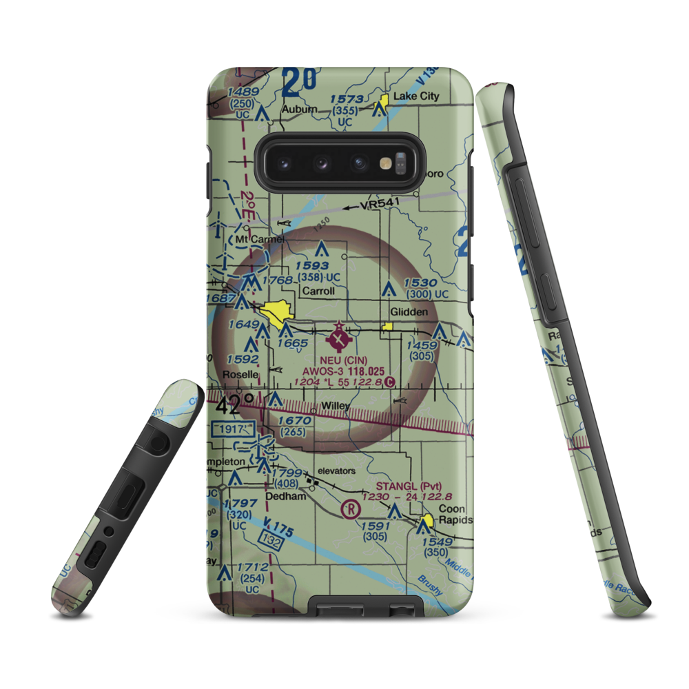 Arthur N Neu Airport (CIN) VFR Sectional Samsung Phone Case Samsung Galaxy S10e model shown