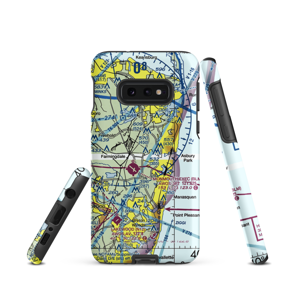 Asbury Park Neptune Air Terminal (ARX) VFR Sectional Samsung Phone Case Samsung Galaxy S10e model shown