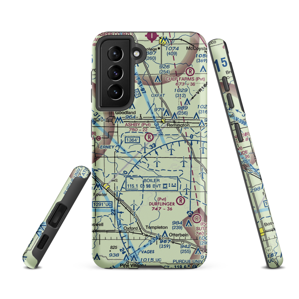 Ashby Airport (II26) VFR Sectional Samsung Phone Case Samsung Galaxy S21 FE model shown