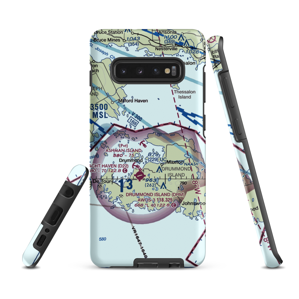 Ashman Island Seaplane Base (1MI0) VFR Sectional Samsung Phone Case Samsung Galaxy S10 Plus model shown