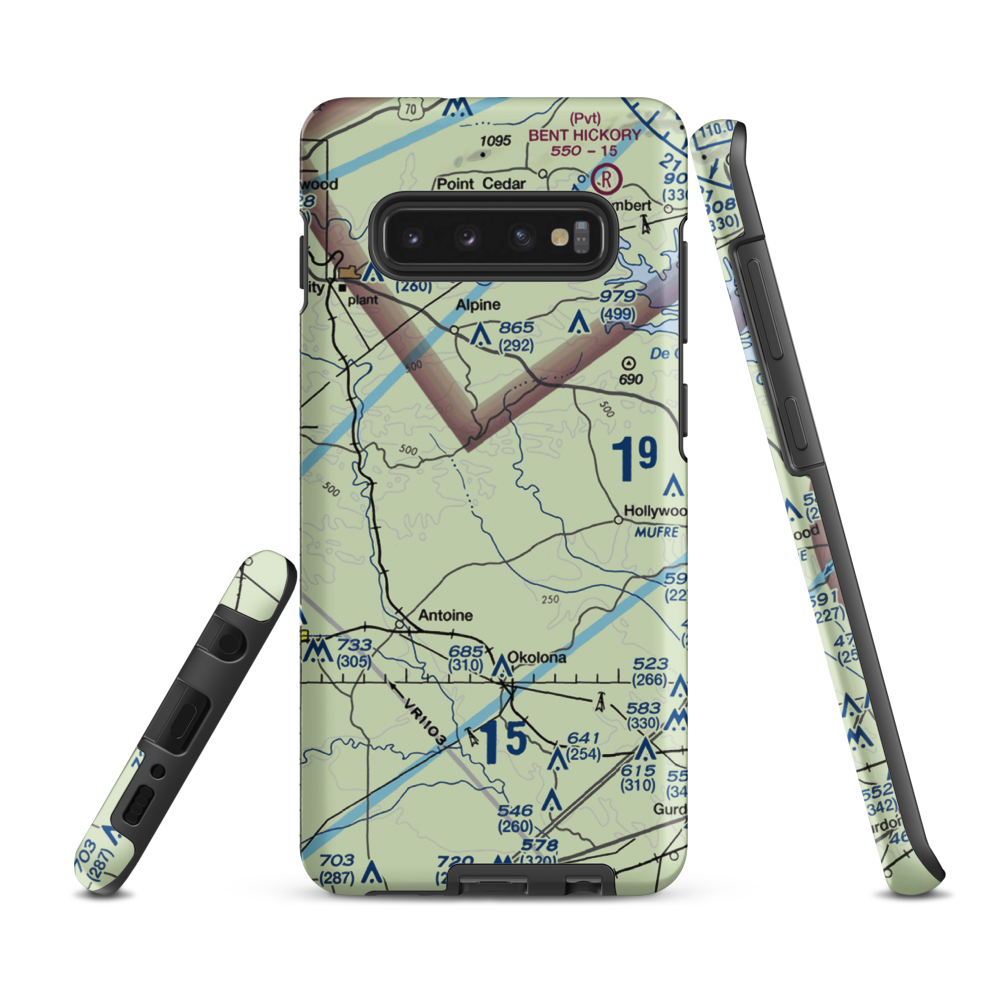 Ashworth Airport (41AR) VFR Sectional Samsung Phone Case Samsung Galaxy S10 Plus model shown