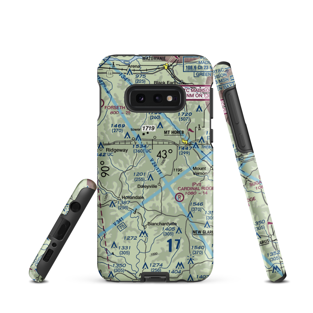 Atkins Ridge Airport (WI43) VFR Sectional Samsung Phone Case Samsung Galaxy S10 Plus model shown