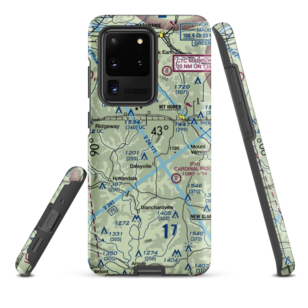 Atkins Ridge Airport (WI43) VFR Sectional Samsung Phone Case Samsung Galaxy S20 Ultra model shown