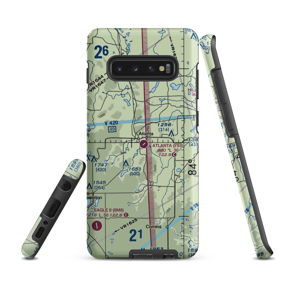 Atlanta Municipal Airport (Y93) VFR Sectional Samsung Phone Case Samsung Galaxy S10 Plus model shown